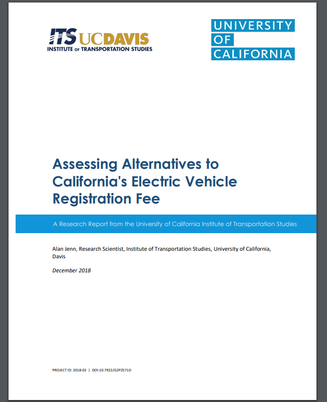 Assessing Alternatives to California’s Electric Vehicle Registration