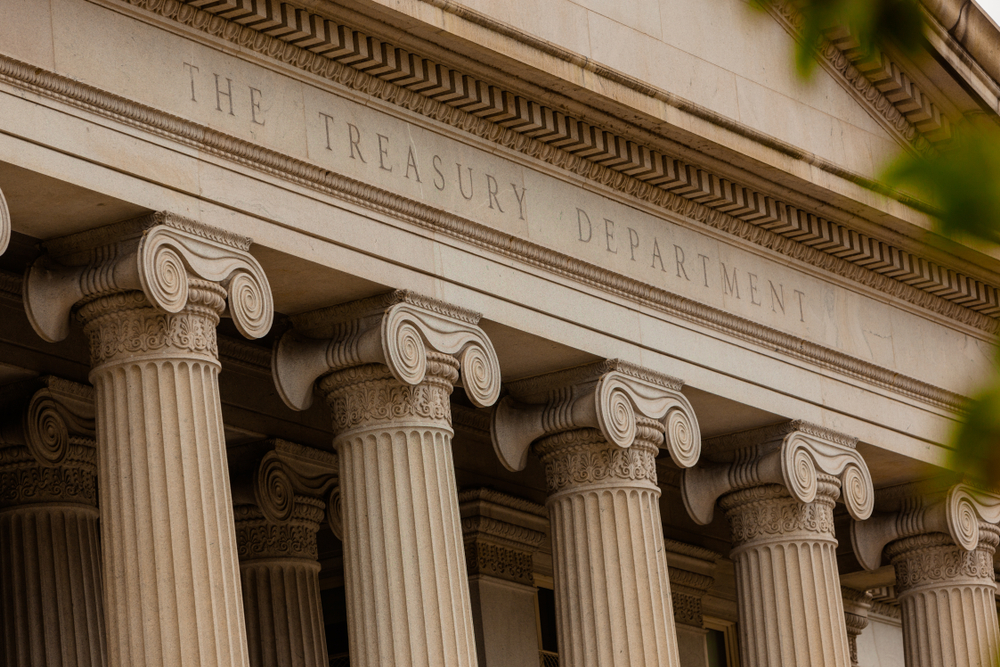 Close-up,Of,The,Lettering,”the,Treasury,Department”,At,The,Treasury